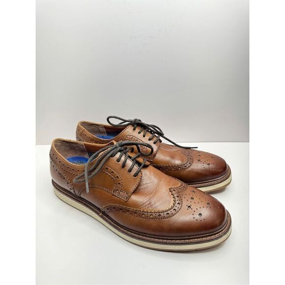 Vince Camuto Brogue Oxford Mens Size 10 Brown Leather Shoes - Picture 1 of 8
